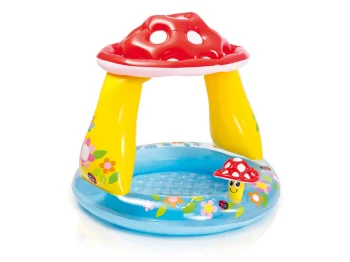 Intex 57114 Inflatable Baby Pool with Mushroom Shade, 102 x 89 cm