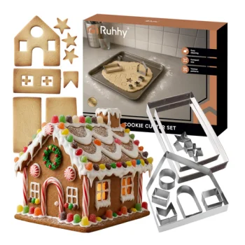Ruhhy 22905 Gingerbread House Cookie Cutter Set, 10 pcs