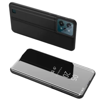 Atverčiamasis dėklas Realme C31 Clear View Case, juodas