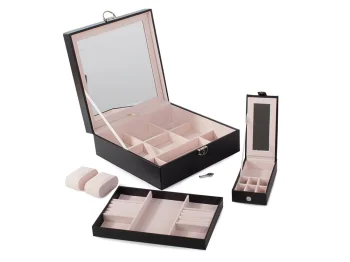 Beautylushh Black Jewelry and Watch Box Organizer