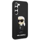 Karl Lagerfeld Silicone Ikonik dėklas Samsung Galaxy S23 telefonui, juodas