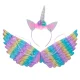 Kids Unicorn Carnival Costume, Wings and Headband, Rainbow