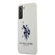 Samsung Galaxy S21 (SM-G991) US Polo Silicone Logo Case Cover (USHCS21SSLHRWH), White