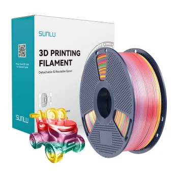 Sunlu PLA+ Silk 3D spausdintuvo plastikas 1.75mm 1kg (Rainbow 01)