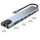 USB-C šakotuvas 8-in-1 (HDMI 4K, RJ45, SD/TF, USB 3.0, 100W PD)