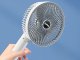 Portable Clip On Desk Fan, 3-Speed Cordless USB Fan, White-Grey