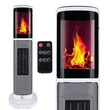 Fan heater with fireplace