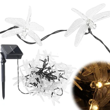 Solar Garden String Lights Dragonflies, 6.5m, 30 LED, Warm White
