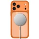 Dėklas Tech-Protect MagPeak MagSafe CC skirtas iPhone 18 Pro Max / 17 Pro Max, skaidrus oranžinis