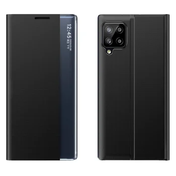 Knygutės tipo dėklas Samsung Galaxy A22 4G su išmaniuoju langeliu Sleep Case, juodas