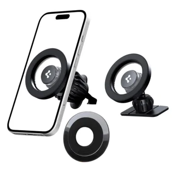 Spigen MFT13 MagSafe magnetinis automobilinis laikiklis panelei ar ventiliacijai, juodas