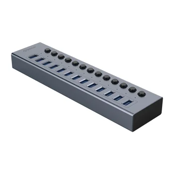 Orico BT2U3-13AB 13 prievadų USB-A 3.0 šakotuvas su jungikliais, pilkas