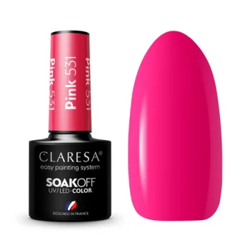 Claresa Pink 531 Hybrid Nail Polish, Neon Pink, 5g