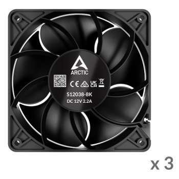 Arctic Gmbh S12038-8K serveriniai ventiliatoriai, 120 mm, 3 vnt.