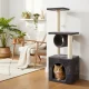 Petsi Cat Tree Condo with Scratching Posts, 94 cm Multi-Level Activity Tower, gray