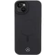 Mercedes Smooth Leather MagSafe dėklas iPhone 15 / 14 Plus, juodas
