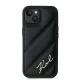 Karl Lagerfeld dėklas iPhone 15 / 14 / 13 Diagonal Quilted Script, juodas