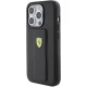 Ferrari dėklas iPhone 15 Pro telefonui Grip Stand Metal Logo, juodas