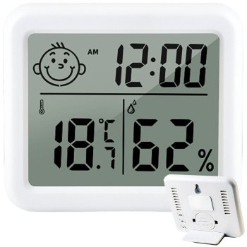 Electronic Indoor Thermometer with Hygrometer, Clock and Calendar