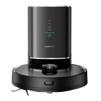 UWANT U100 plaunantis dulkių siurblys robotas su įkrovimo stotele, juodas