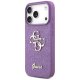 Guess dėklas iPhone 17 Pro telefonui Fixed Glitter Big 4G, alyvinis
