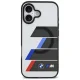 BMW M IML Metal Buttons Tricolor Lines MagSafe dėklas, skirtas iPhone 17, pilkas