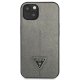 Guess Saffiano Triangle Logo dėklas, skirtas iPhone 14, sidabrinis
