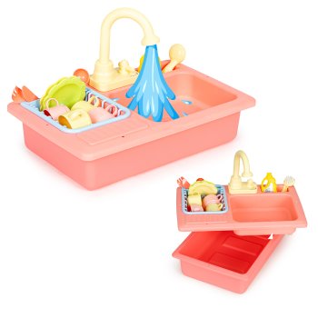 Multistore HC485046 Kids Play Sink with Water Faucet and 12 Accessories