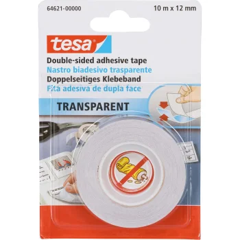 Dvipusė lipnioji juosta Tesa 64621, 10 m x 12 mm, skaidri