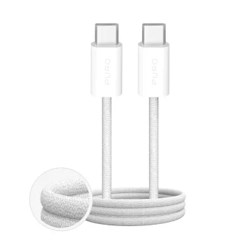 Puro Fabrik 4 Braided USB-C to USB-C 100W Cable 1m - White