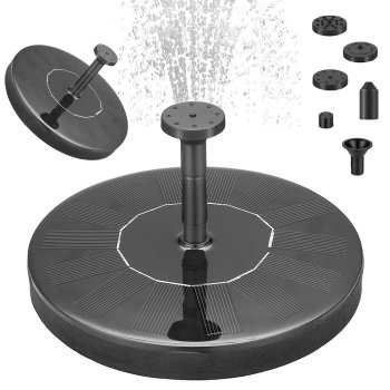 Floating Solar Fountain for Ponds and Pools, Black