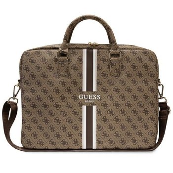 Guess 4G Printed Stripes krepšys nešiojamam kompiuteriui iki 16", rudas