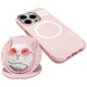 Nimmy Glasses Cool Cat MagSafe dėklas iPhone 16 Pro Max telefonui, rožinis