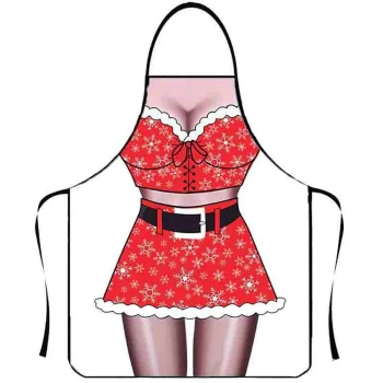 Christmas Kitchen Apron for Holiday Cooking and Baking, Polyester