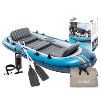 Pripučiama valtis INTEX Excursion 5 Set 66325 su irklais, 5 asmenims