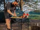 Small Folding Camping Table Portable Fishing Picnic Table, Black Grey