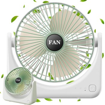 Portable Desk Fan, Quiet USB Rechargeable Cordless Fan with 3 Speeds