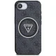 Guess IML Metal Glitter 4G Circle Triangle MagSafe dėklas iPhone 16e, juodas
