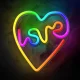 Forever Light FLRN02 RGB LED neonas „LOVE W SERCU“ su pulteliu
