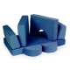 ECOTOYS modulinė vaikiška žaidimų sofa su 8 pagalvėlėmis, mėlyna