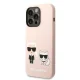 Karl Lagerfeld Silicone Karl & Choupette MagSafe dėklas iPhone 14 Pro Max, rožinis
