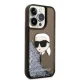 Karl Lagerfeld Glitter Karl\'s Head dėklas skirtas iPhone 14 Pro Max, juodas
