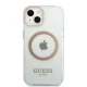 Guess Metal Outline MagSafe dėklas telefonui iPhone 13, permatomas / auksinis