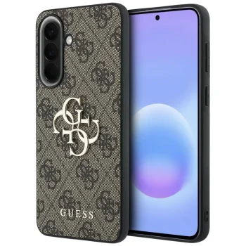Guess Leather 4G Metal Logo dėklas Samsung Galaxy A37 5G, rudas