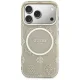 Guess IML Peony Dot MagSafe dėklas iPhone 17 Pro telefonui, smėlio spalvos