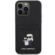 Karl Lagerfeld Saffiano dėklas su kortelių dėtuve iPhone 15 Pro Max, juodas