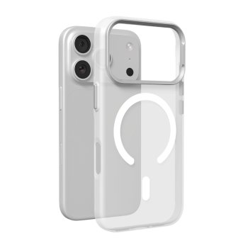 Puro Lightfeel dėklas iPhone 17 Pro telefonui su MagSafe, skaidrus/baltas
