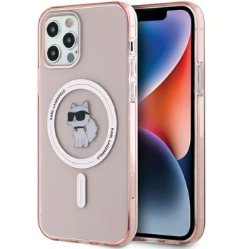 Karl Lagerfeld dėklas iPhone 12 / 12 Pro telefonui IML Choupette MagSafe, rožinis