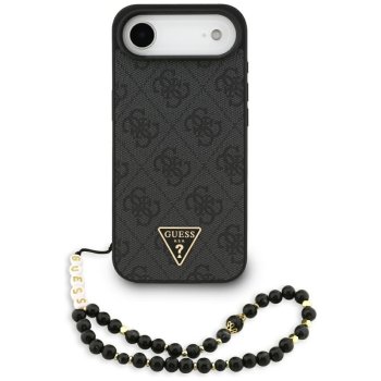 Guess 4G Strap Triangle Logo MagSafe Dėklas iPhone 17 Air, Juodas