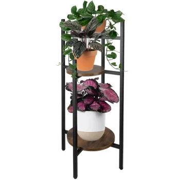 Ruhhy 00025627 3-Tier Standing Plant Stand 81cm Black/Brown